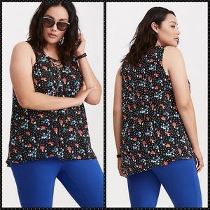 Torrid
Floral Print Georgette Tie Front Tank Top